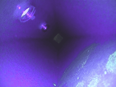 viedeoskop i rør med uv lys